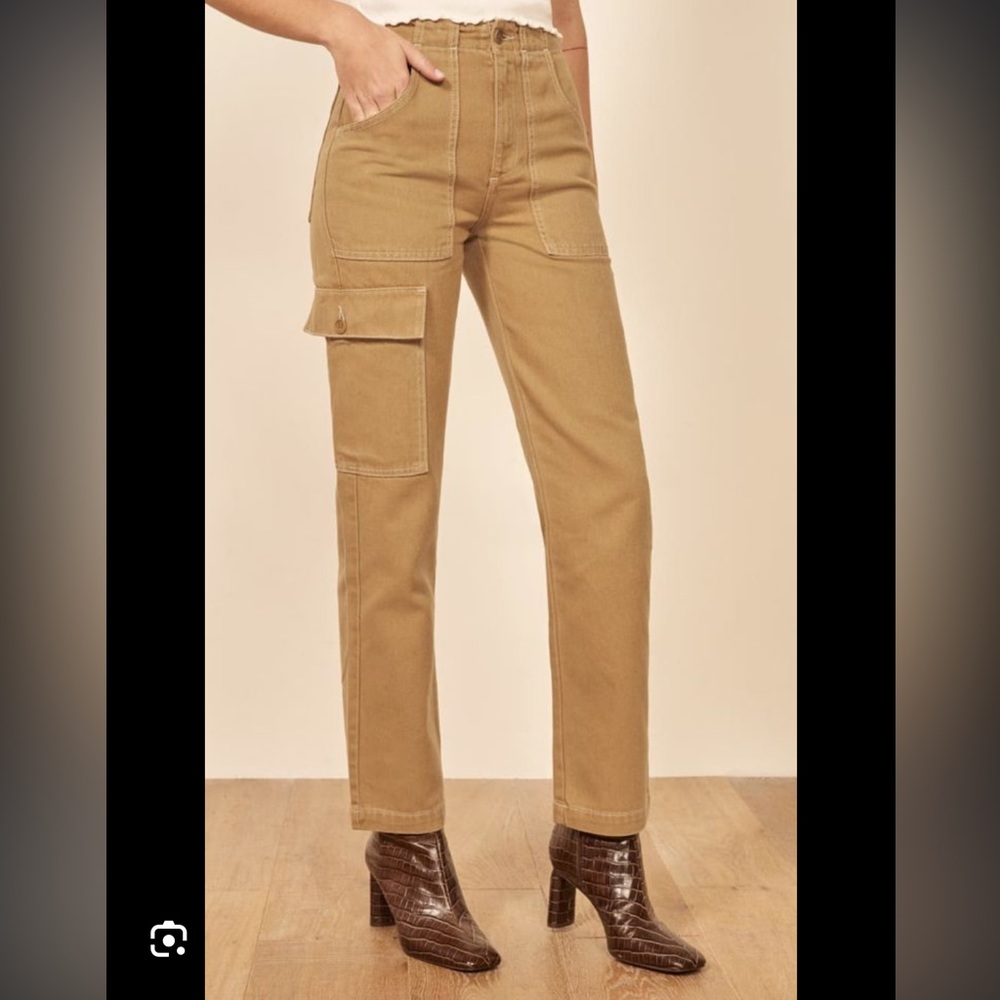 Reformation tan brown Gia cargo pants